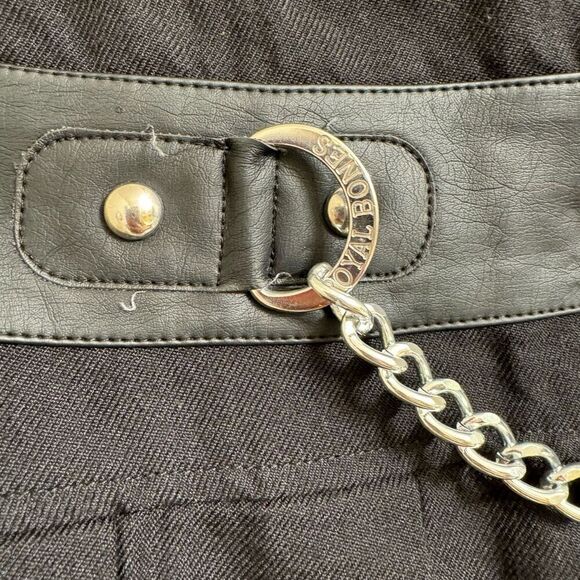 Hot Topic Royal Bones Daang Goodman Goth Punk Black Pleated Chain Skirt XL - Picture 3 of 10